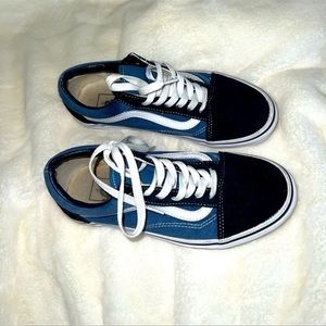 Old Skool Vans Black and Blue size 6.5